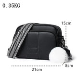 100% Genuine Leather Messenger Bag Women Fashion Style Female Handbag With Wide Shoulder Strap Luxury Hair bulb Crossbody Sac