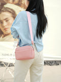 Solid color PU messenger bag women's small bag ladies shoulder bag small square bag