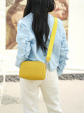 Solid color PU messenger bag women's small bag ladies shoulder bag small square bag