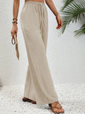 Comfortable casual wide leg pants with elastic waist