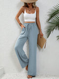 Comfortable casual wide leg pants with elastic waist