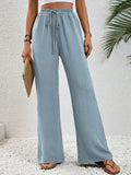 Comfortable casual wide leg pants with elastic waist