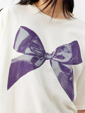 Butterfly T-shirt for women, simple style, round neck and short sleeves